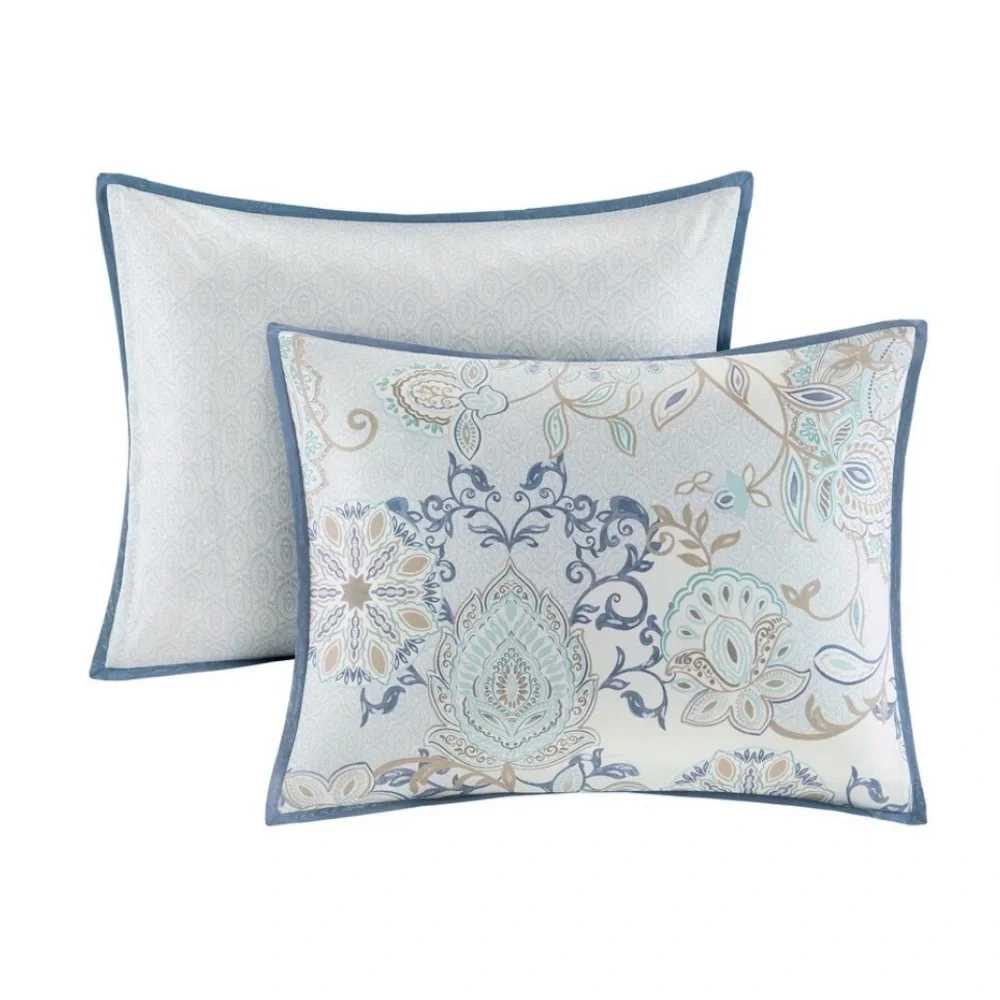 Madison Park Loleta 3 Piece Cotton Floral Printed Reversible Duvet Cover Set